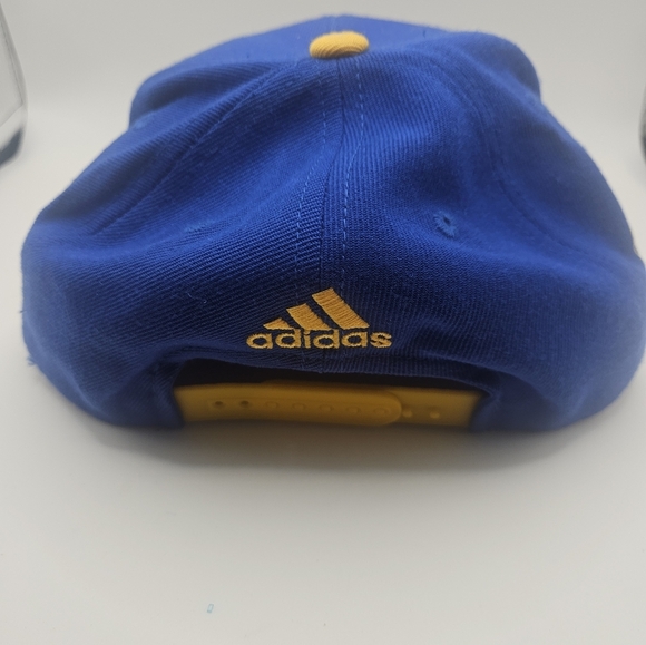 Adidas NBA Golden State Warriors Blue & Gold Embroidered Mens Snapback Hat Curry - Picture 3 of 5